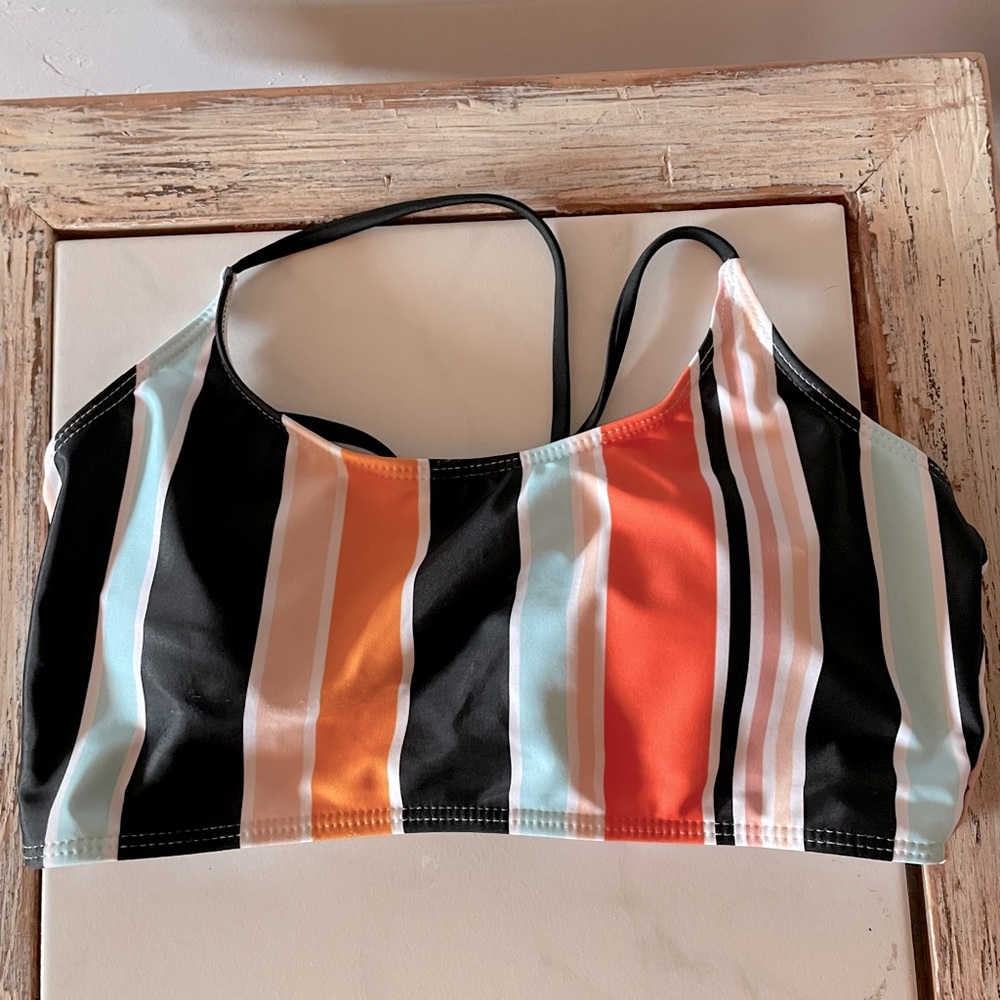 striped bikini top